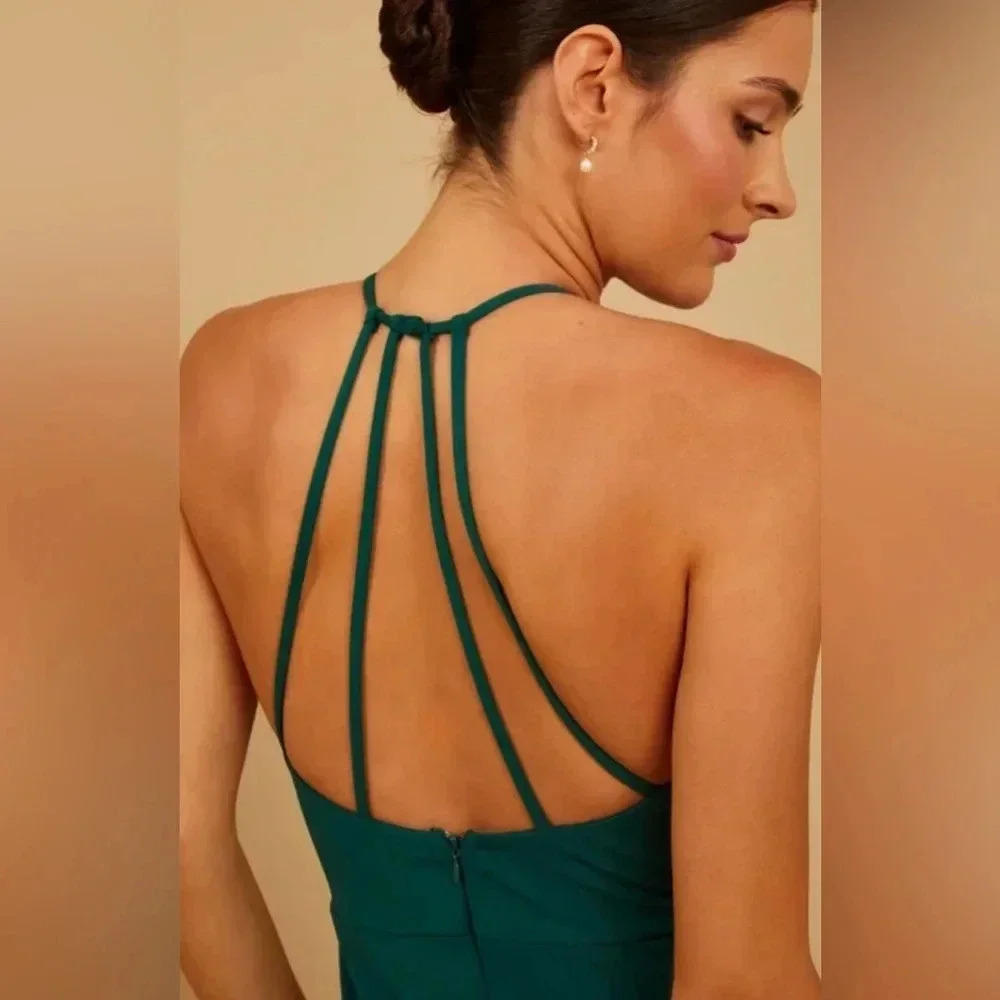 Lulus Forest Laurel Dress Large Luxe Crepe NWT - Picture 5 of 9